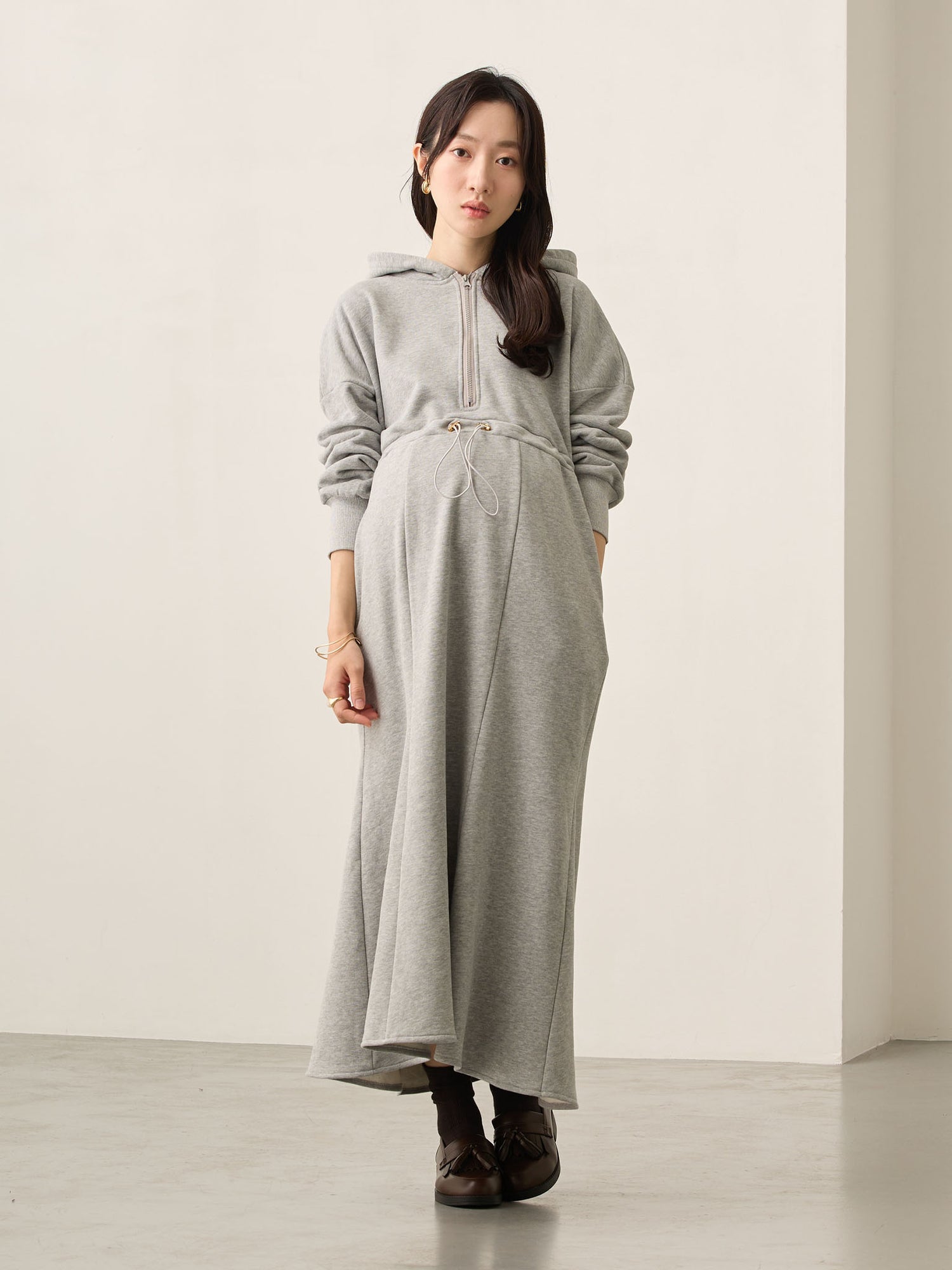 ほんのりマーメイドパーカーワンピース Gray