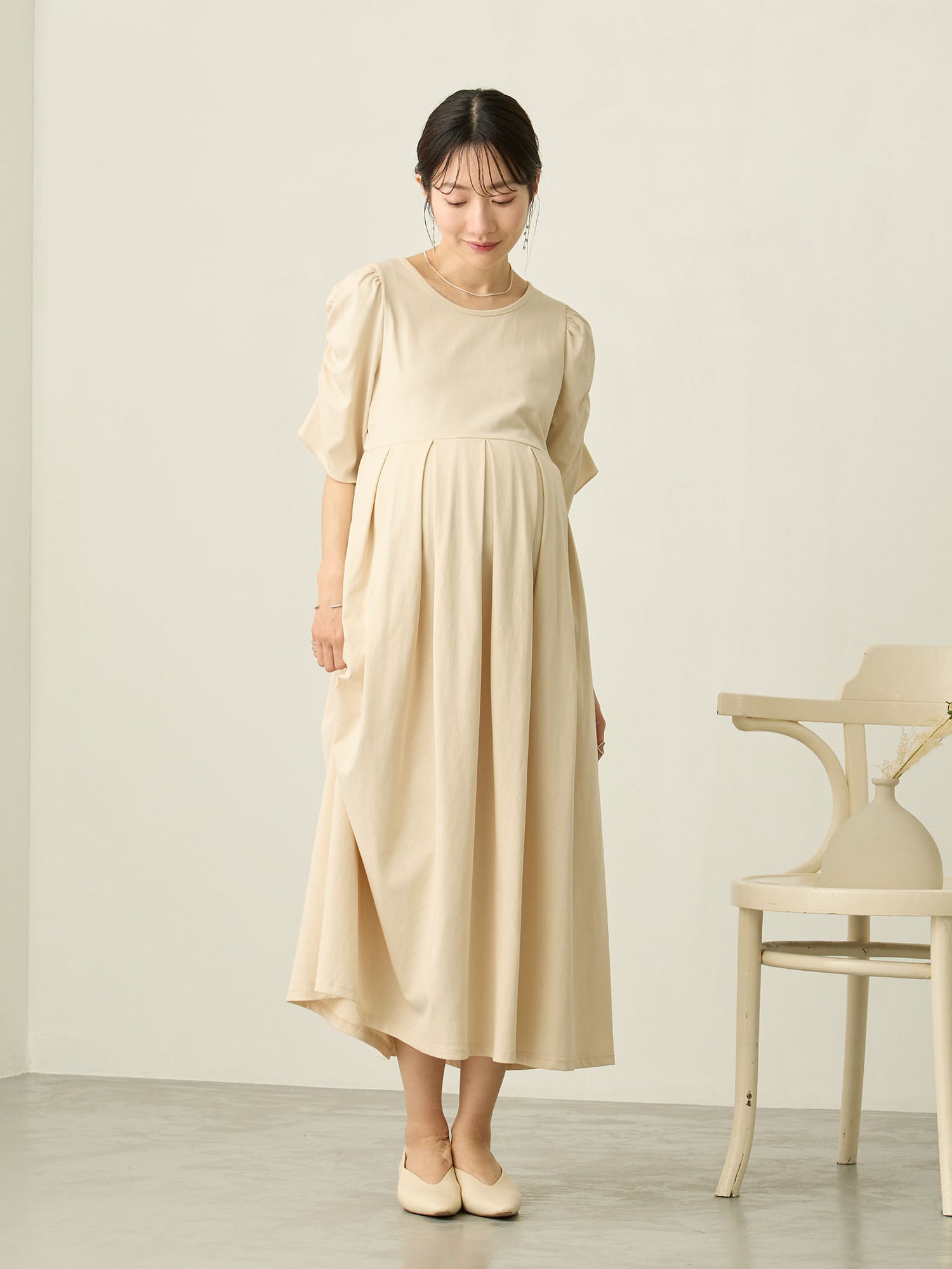 ひんやりTシャツワンピース2 Ivory