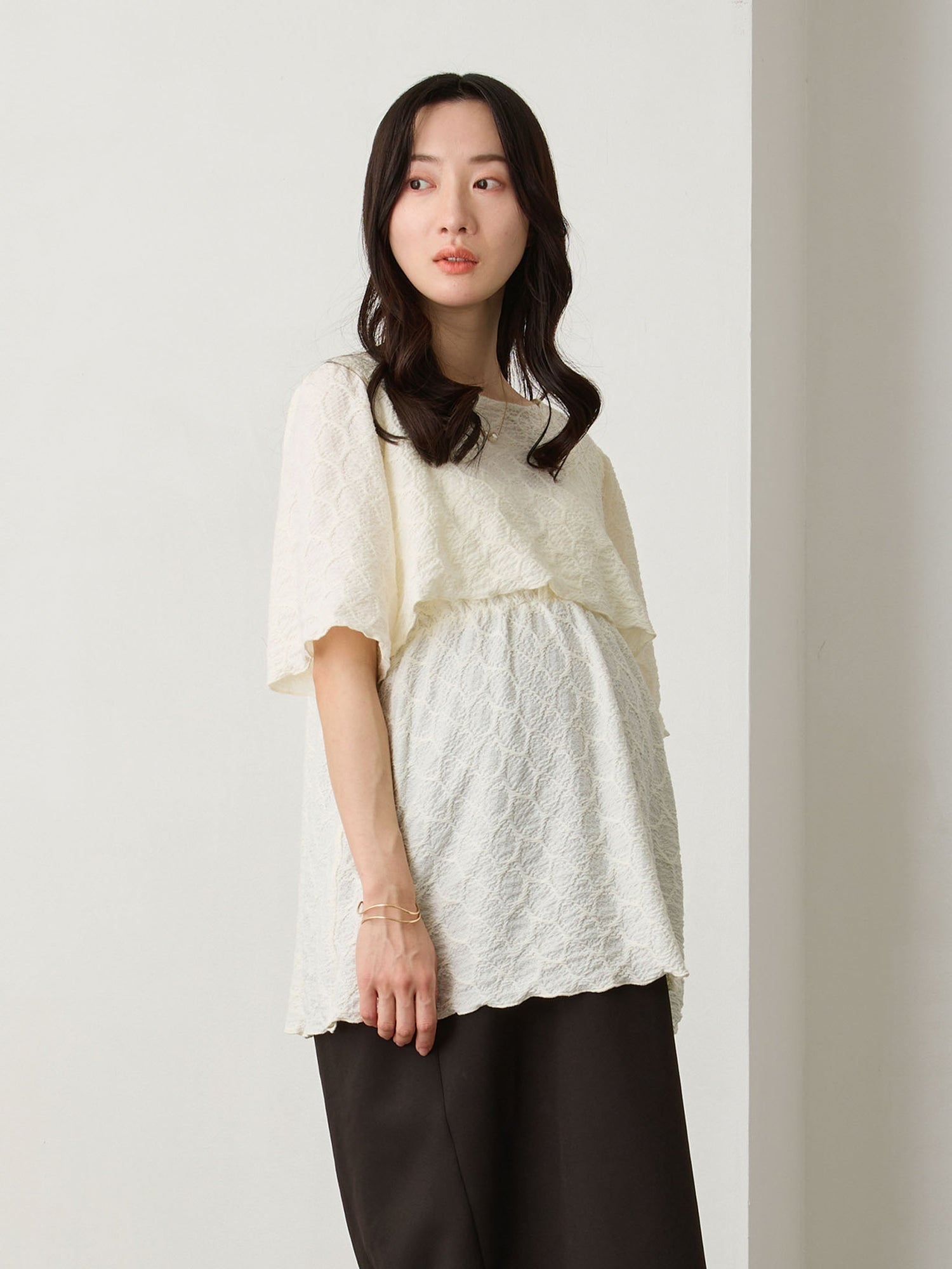 メローデザイン半袖トップス White