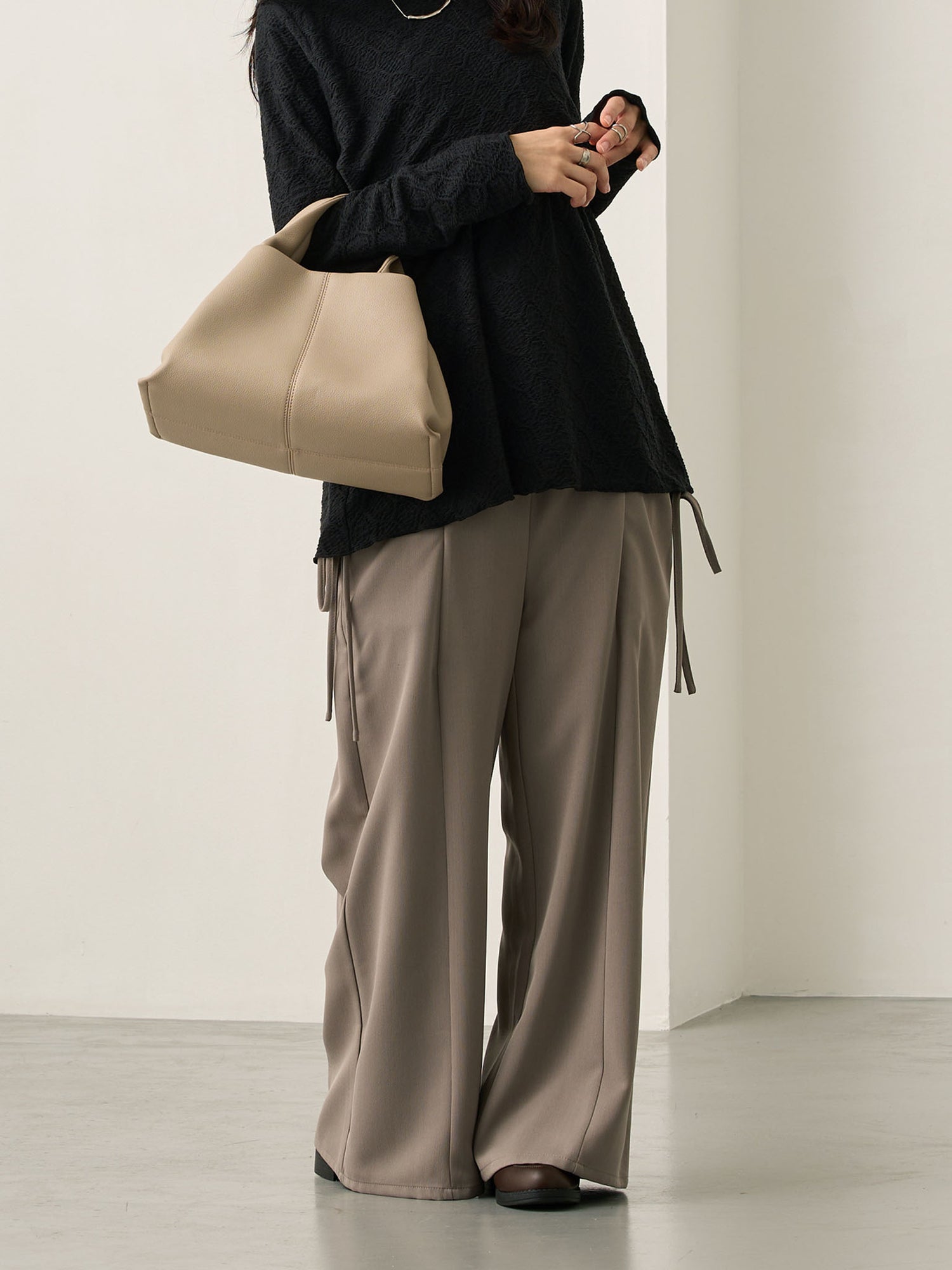 サイドリボンパンツ Gray