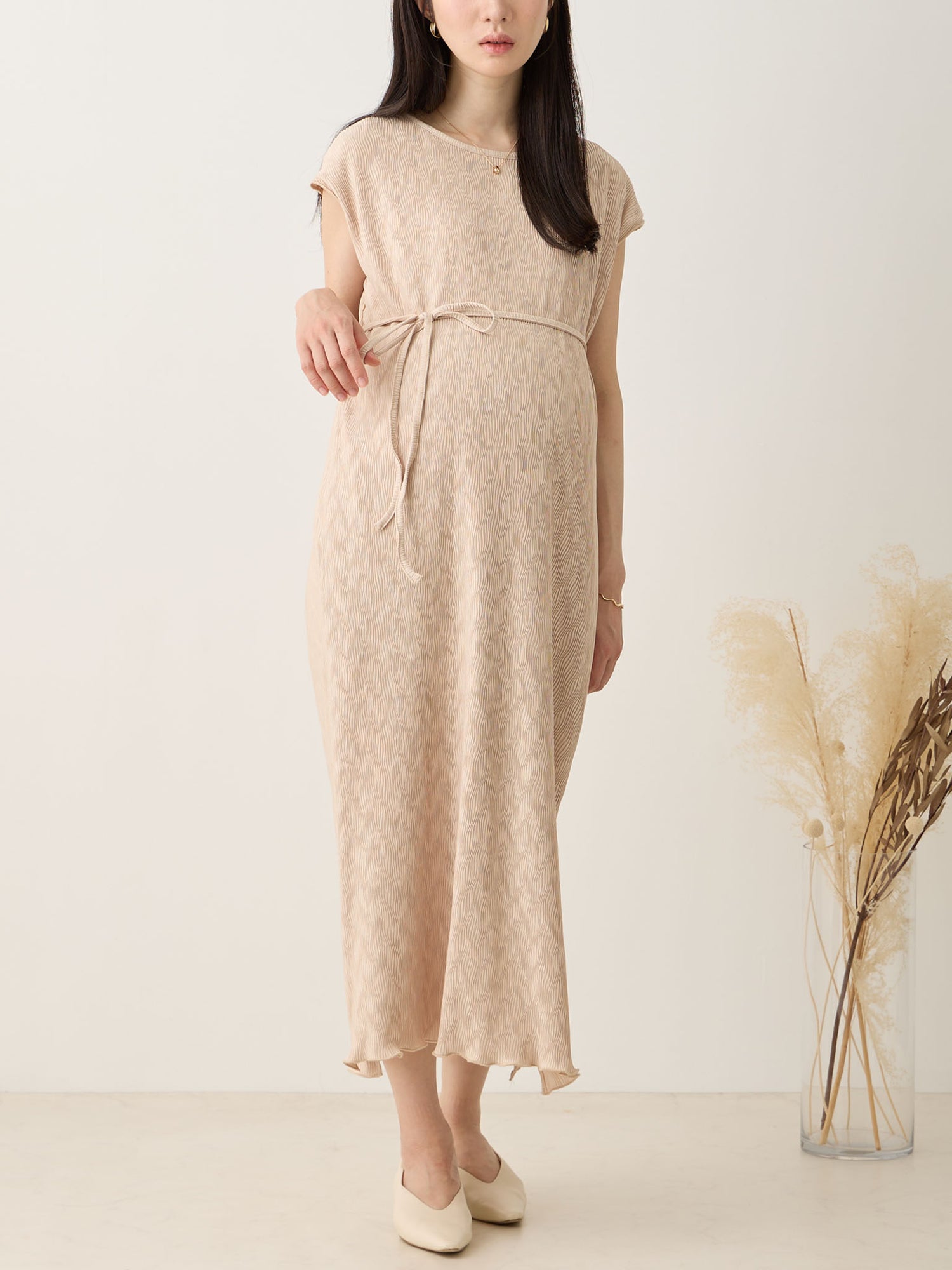 プリーツワンピース Beige