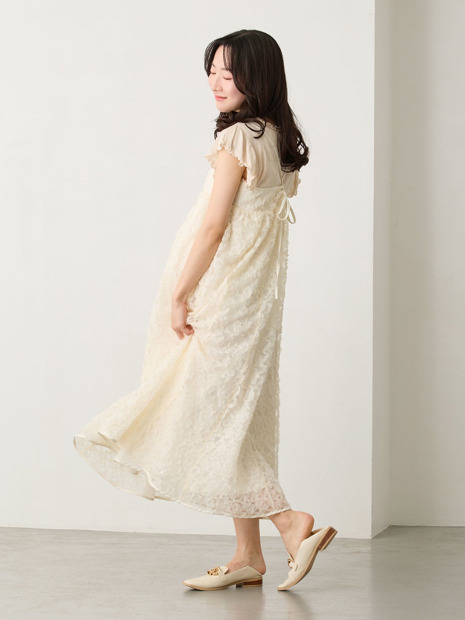 カシュクールレースキャミワンピース Ivory