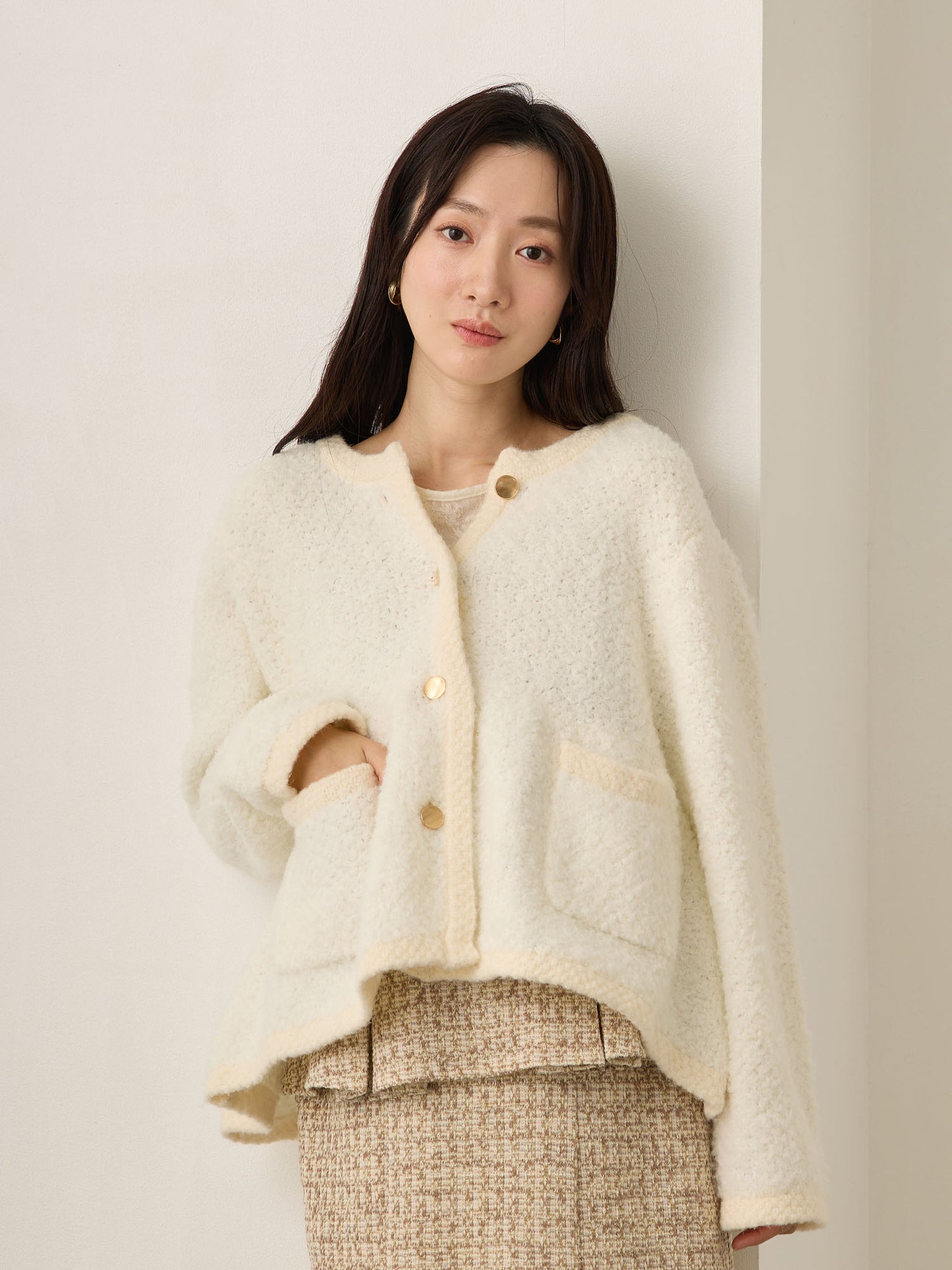 ニットジャケット Ecru