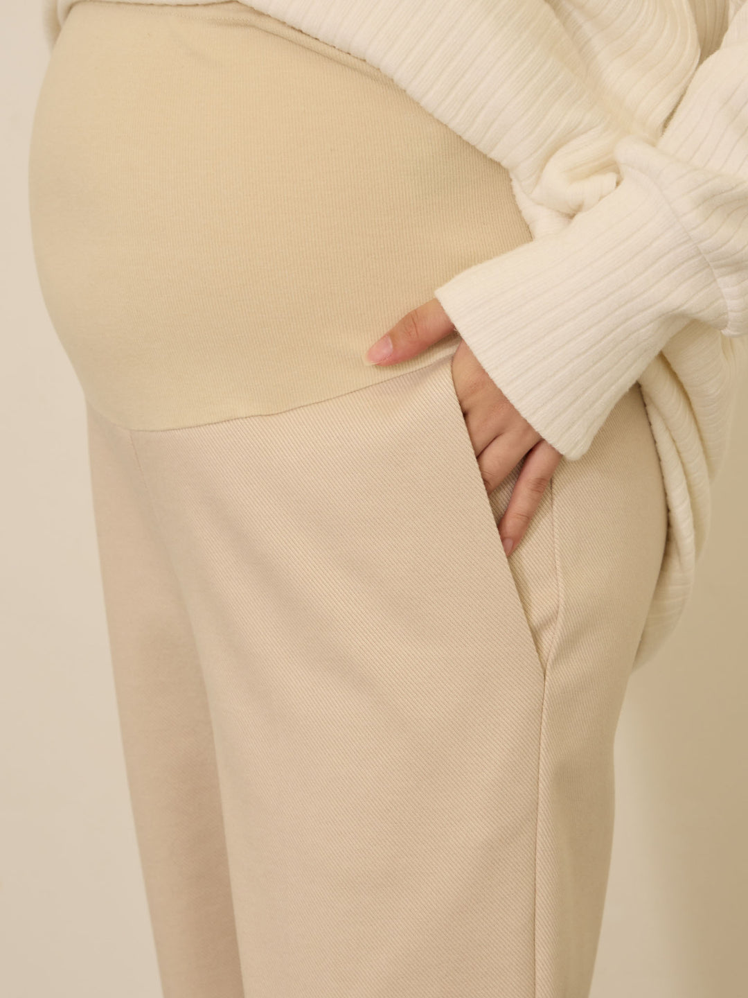 [Maternity/Postpartum] Brushed beautiful leg maternity pants Black