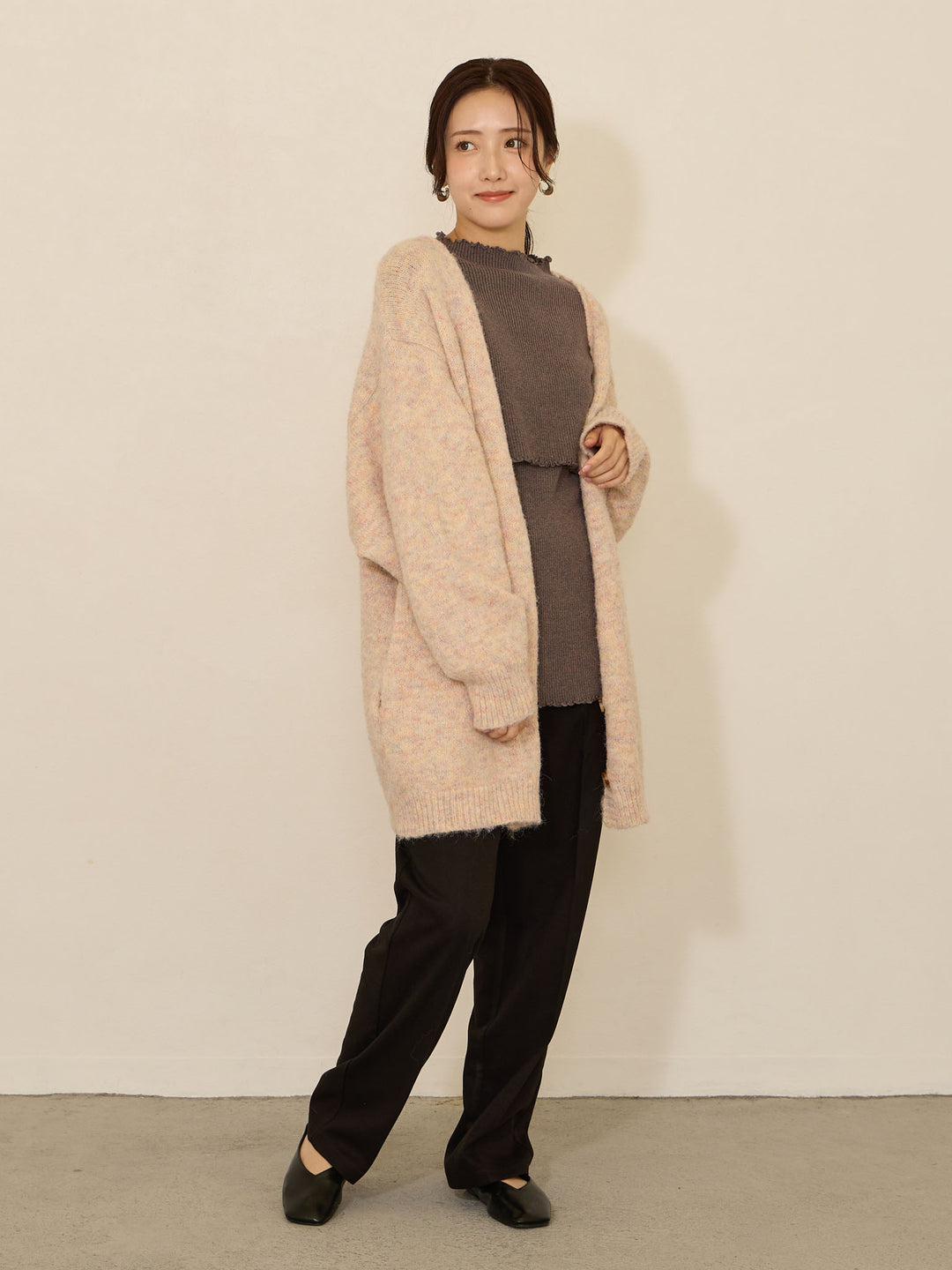 拉绒孕妇裤，塑造美丽双腿，黑色