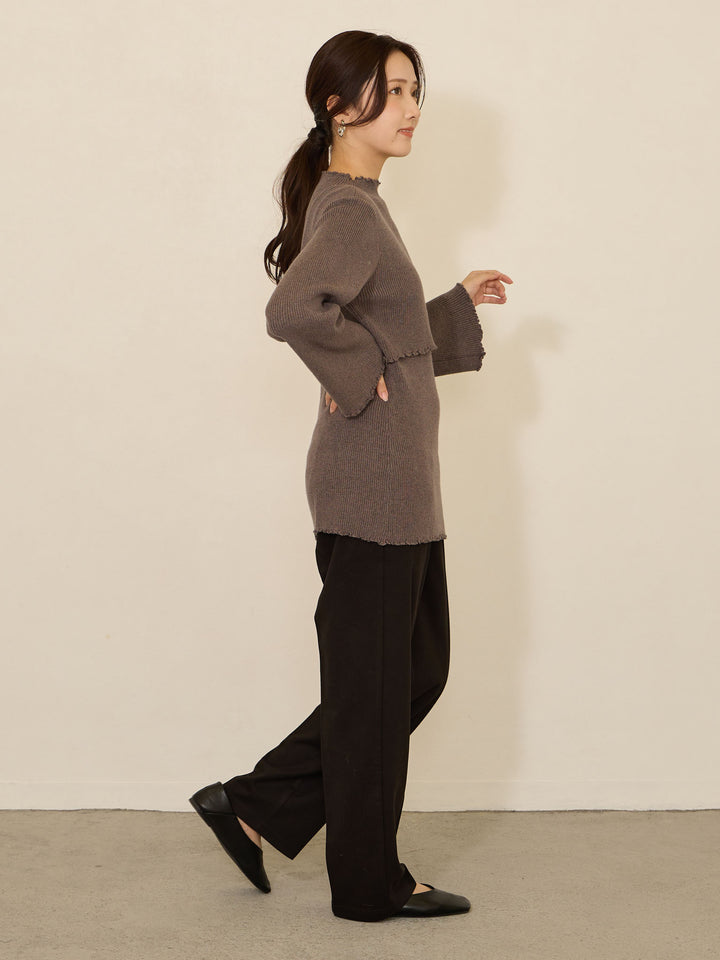 拉绒孕妇裤，塑造美丽双腿，黑色