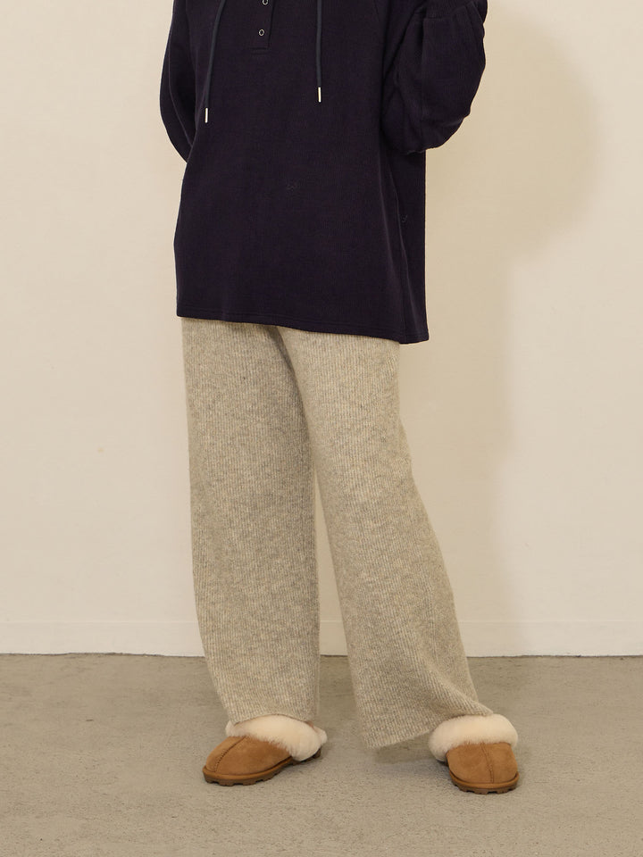 ふっくらリブニットパンツ Gray