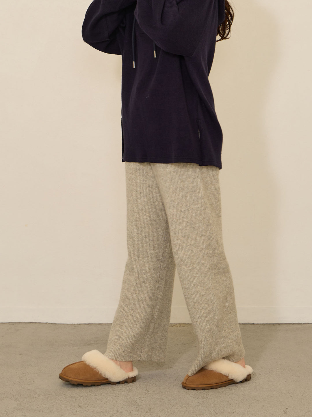 ふっくらリブニットパンツ Gray