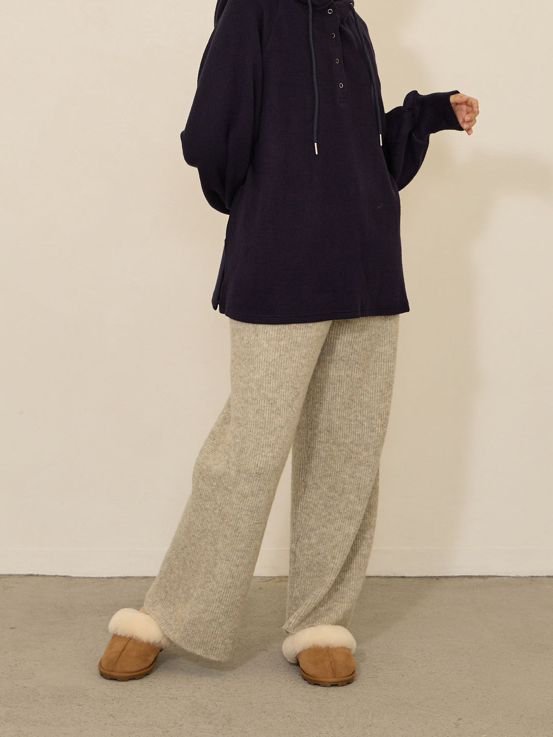 ふっくらリブニットパンツ Gray