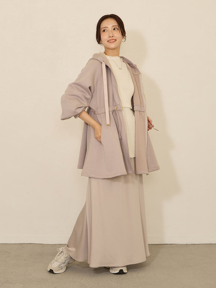[Can also be used for maternity and postpartum] Light outerwear with ducker Gray