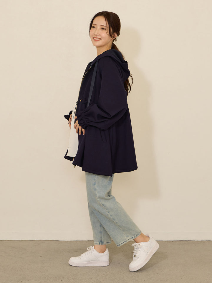 [Can also be used for maternity and postpartum] Light outerwear with ducker Navy
