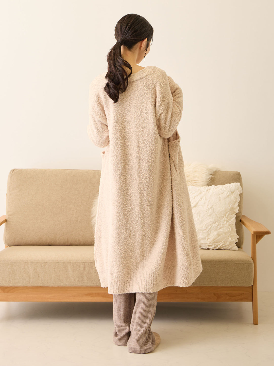 ふわふわカーディガンワンピース Pink beige