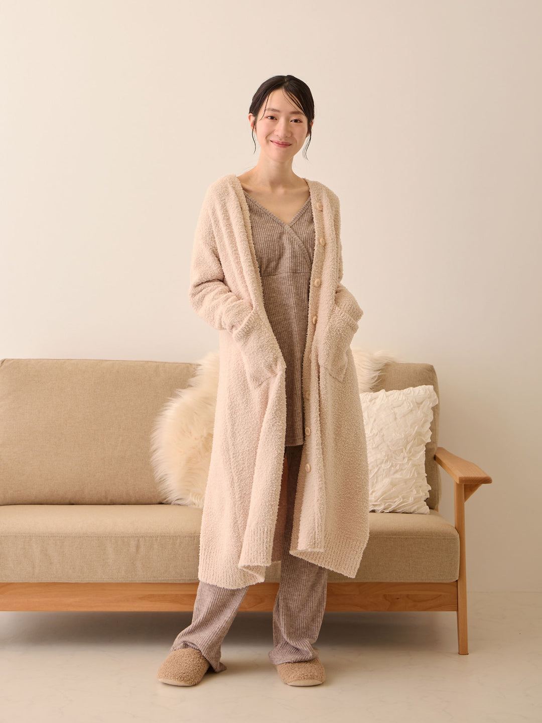ズレないカップ付きルームセット Brown
