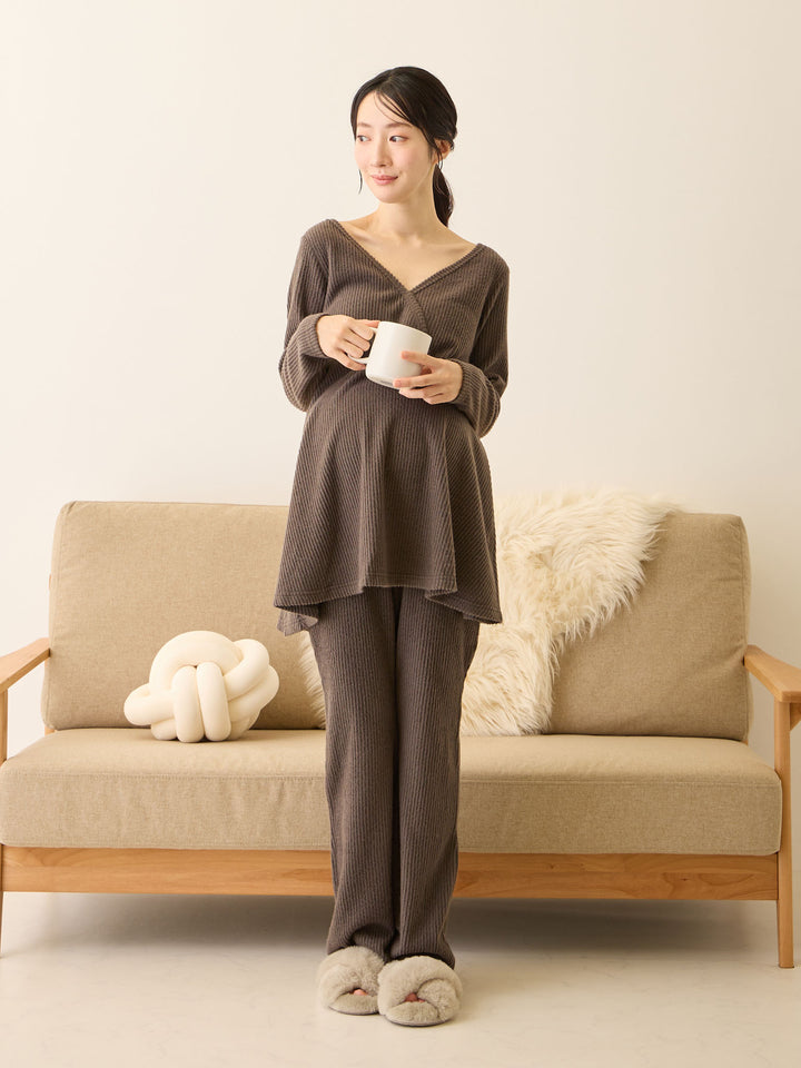 ズレないカップ付きルームトップス Charcoal Gray