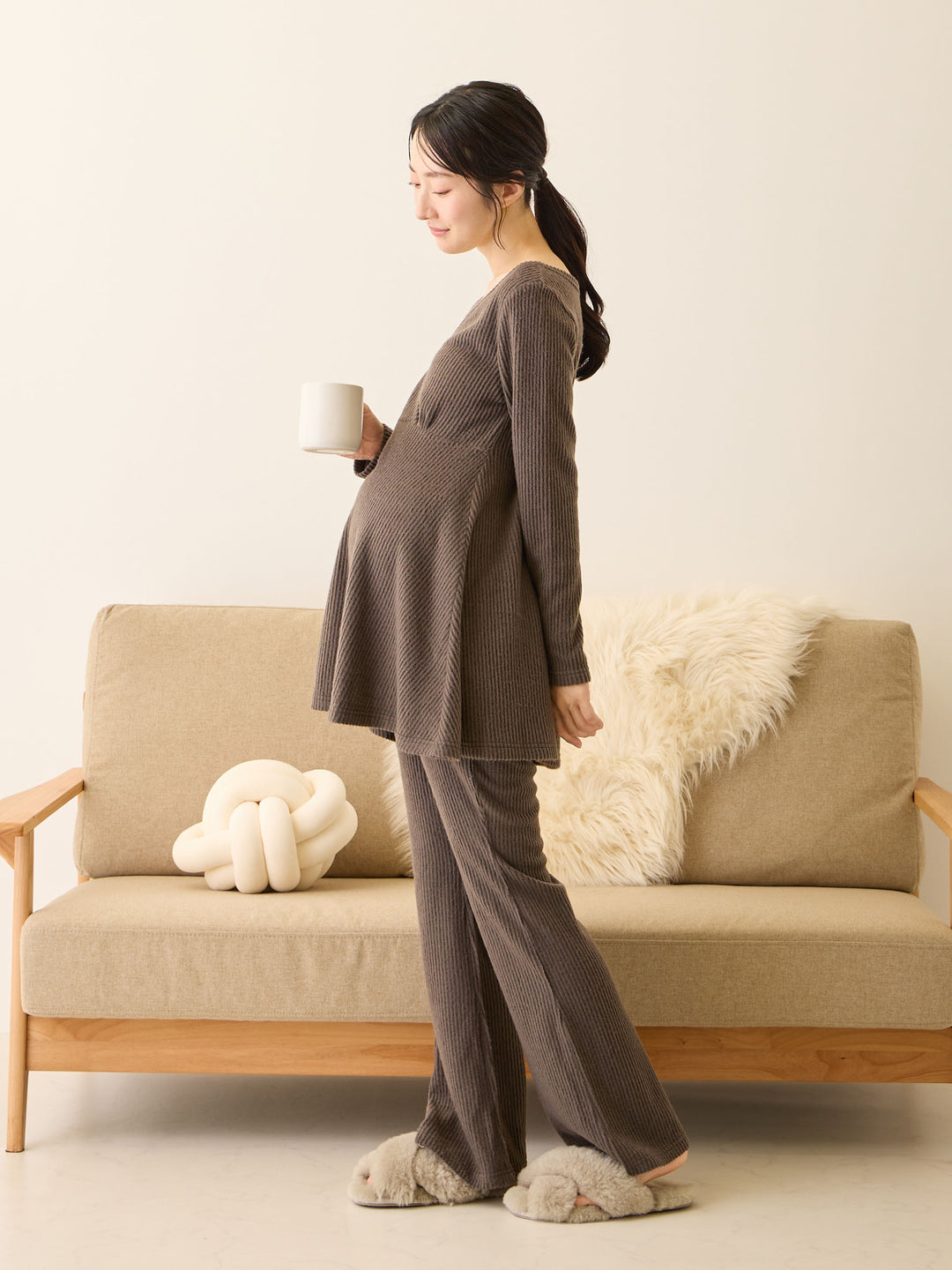 ハラマキ付きフレアパンツ Charcoal Gray