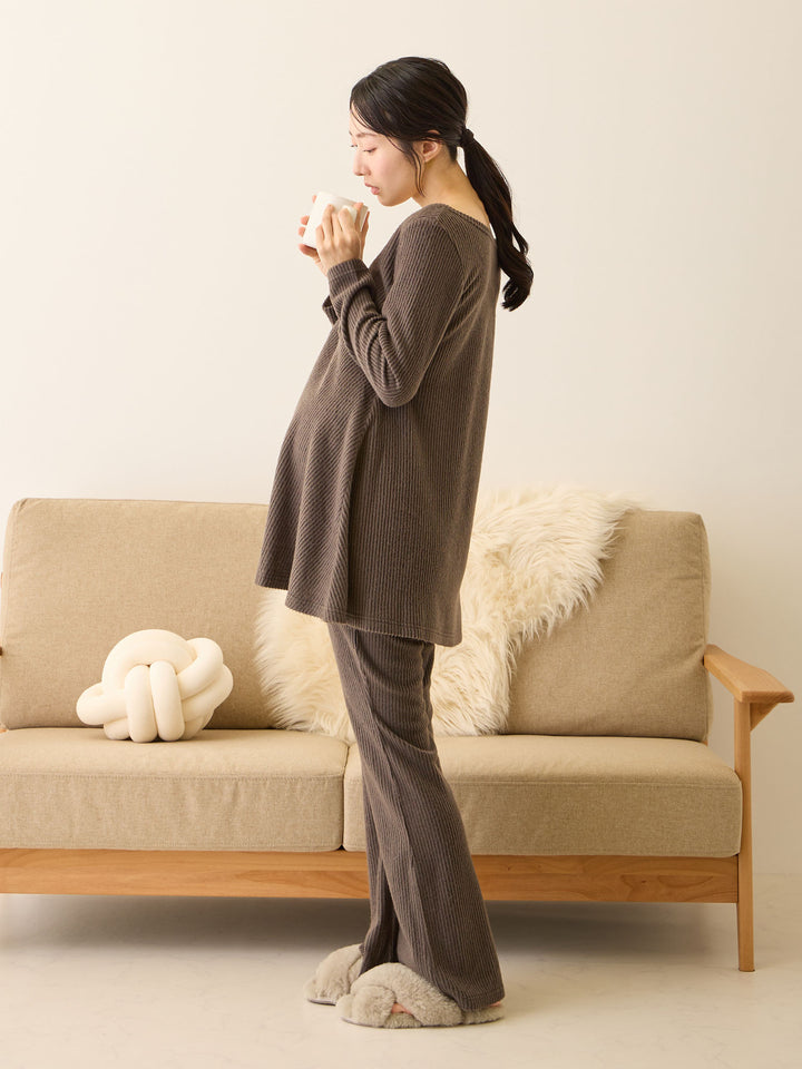 ズレないカップ付きルームトップス Charcoal Gray