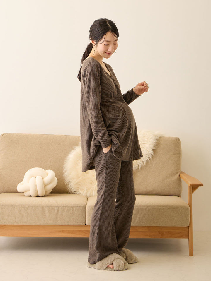 ズレないカップ付きルームトップス Charcoal Gray