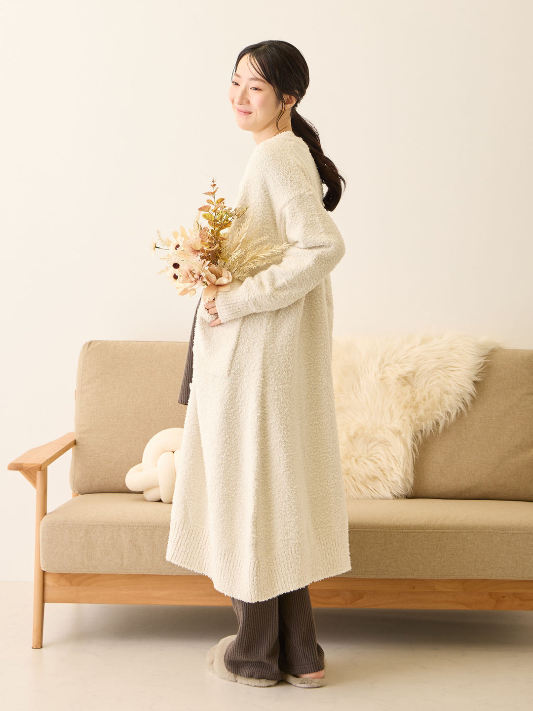 ふわふわカーディガンワンピース Ivory