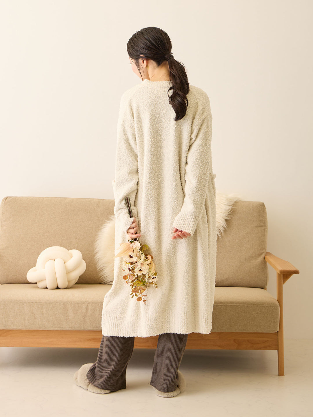 ハラマキ付きフレアパンツ Charcoal Gray