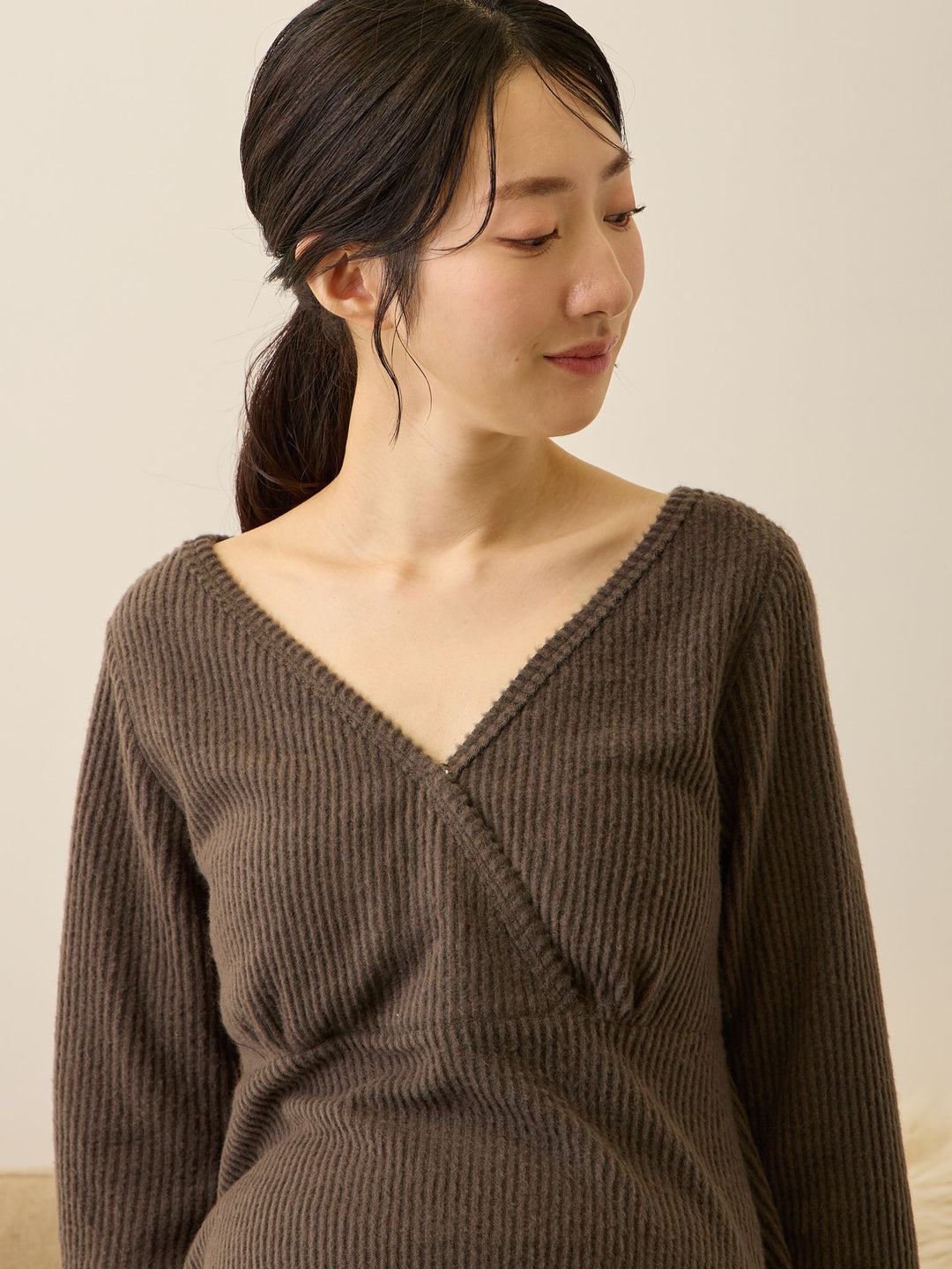 ズレないカップ付きルームトップス Charcoal Gray