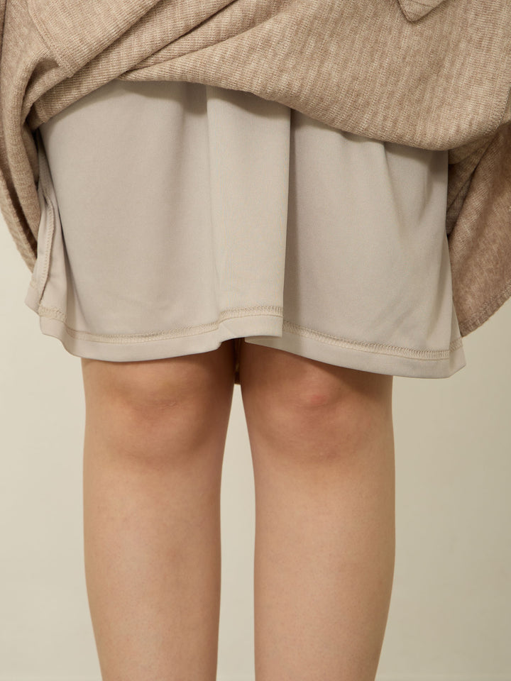 肩部针织连衣裙，米色