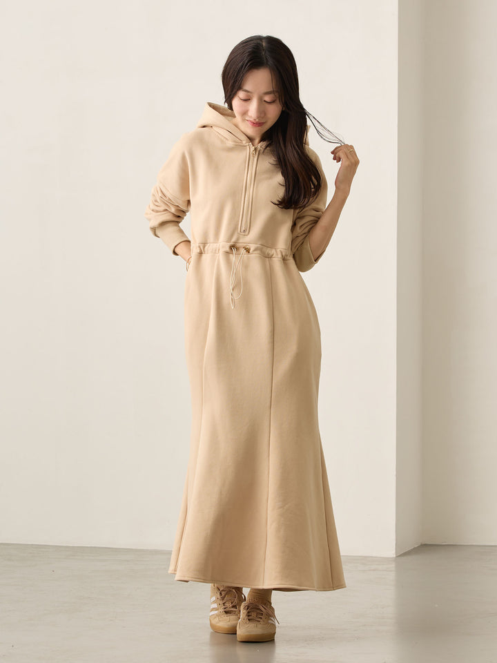 ほんのりマーメイドパーカーワンピース Beige