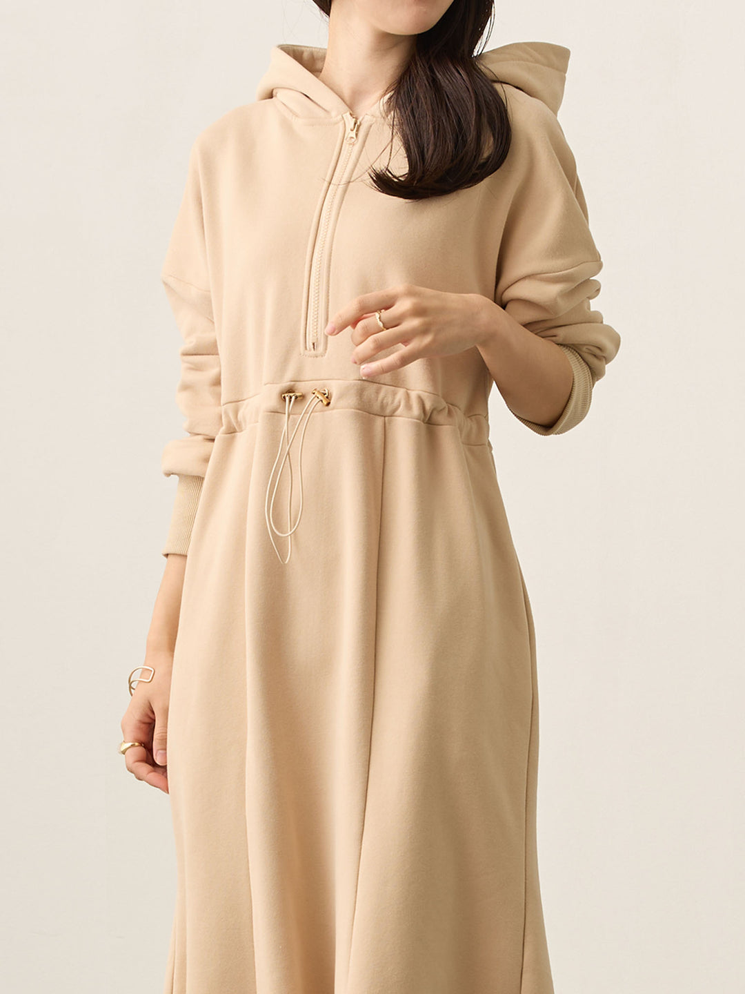 ほんのりマーメイドパーカーワンピース Beige