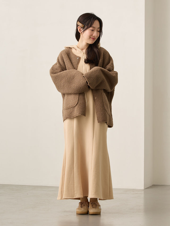 双面 Boa Ducker 夹克 棕色