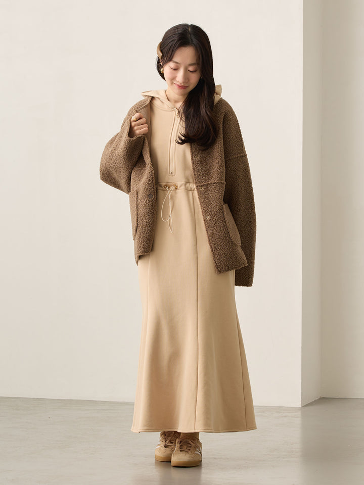 双面 Boa Ducker 夹克 棕色