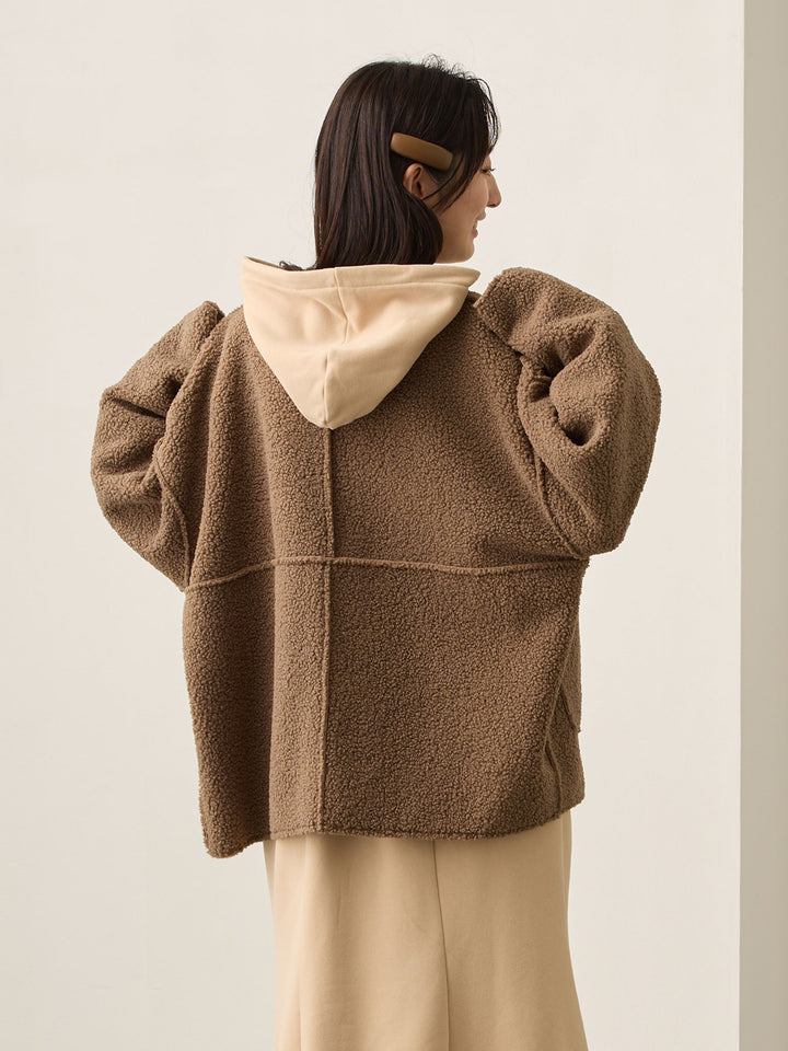 双面 Boa Ducker 夹克 棕色