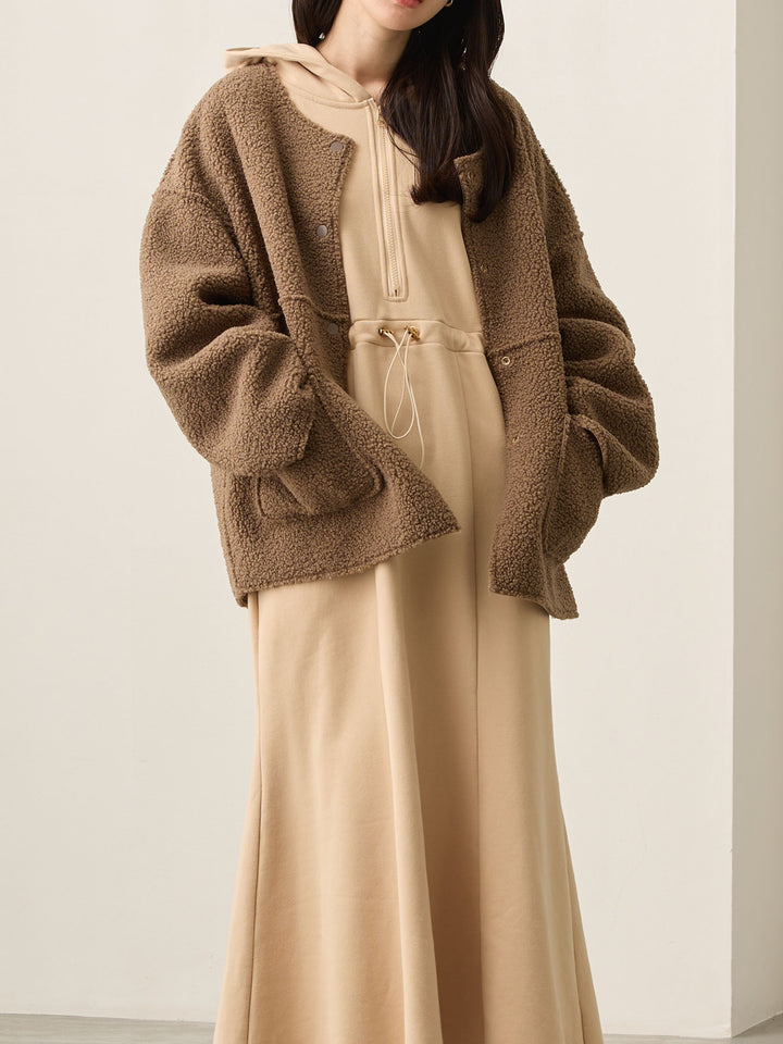 双面 Boa Ducker 夹克 棕色