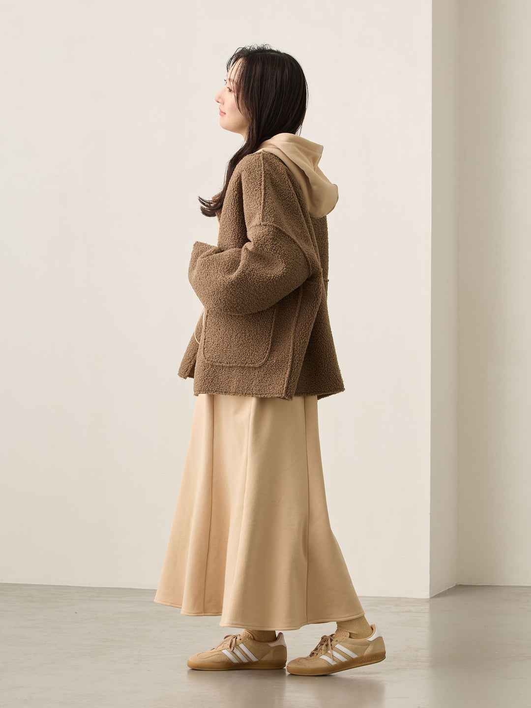 ほんのりマーメイドパーカーワンピース Beige