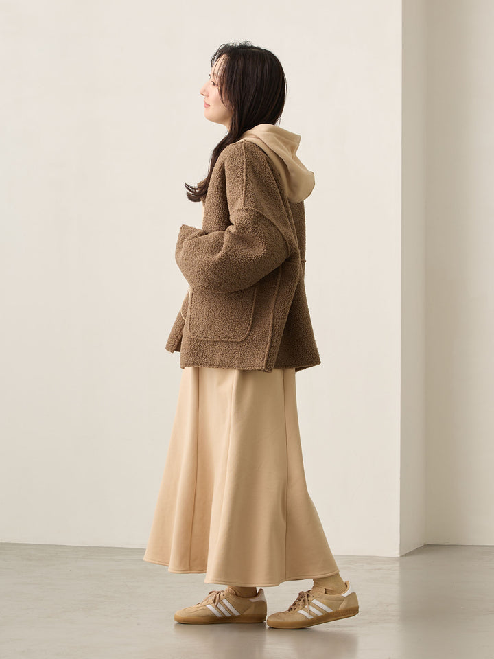 ほんのりマーメイドパーカーワンピース Beige