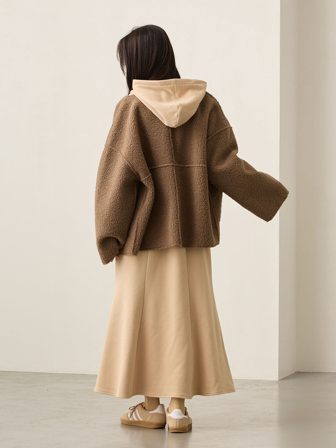 双面 Boa Ducker 夹克 棕色