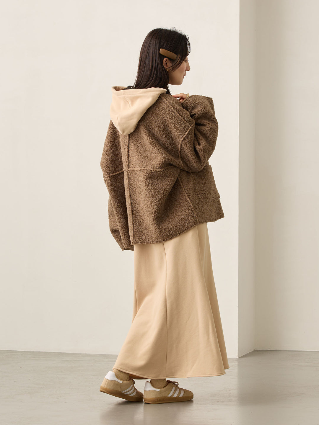 ほんのりマーメイドパーカーワンピース Beige