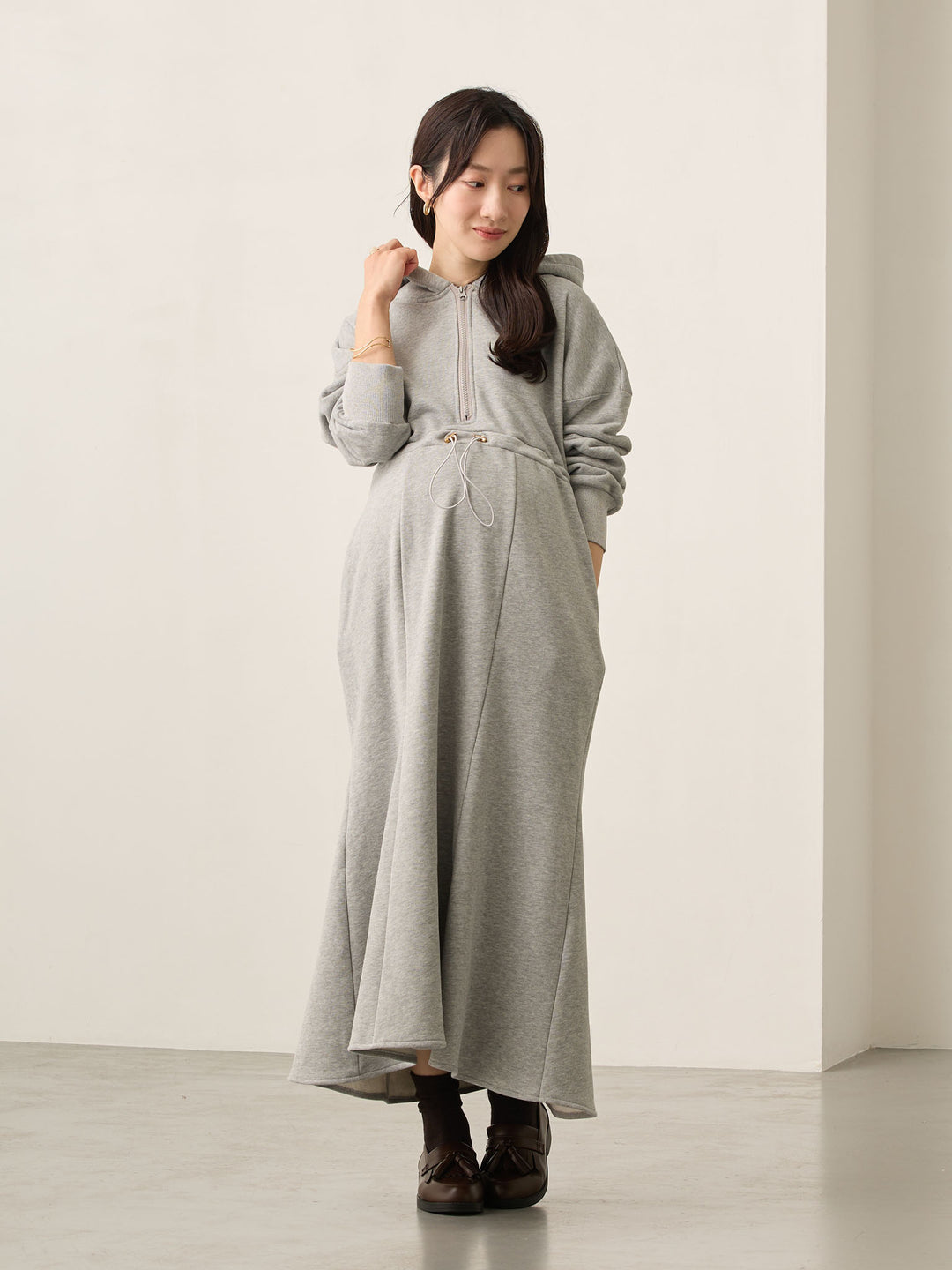 ほんのりマーメイドパーカーワンピース Gray