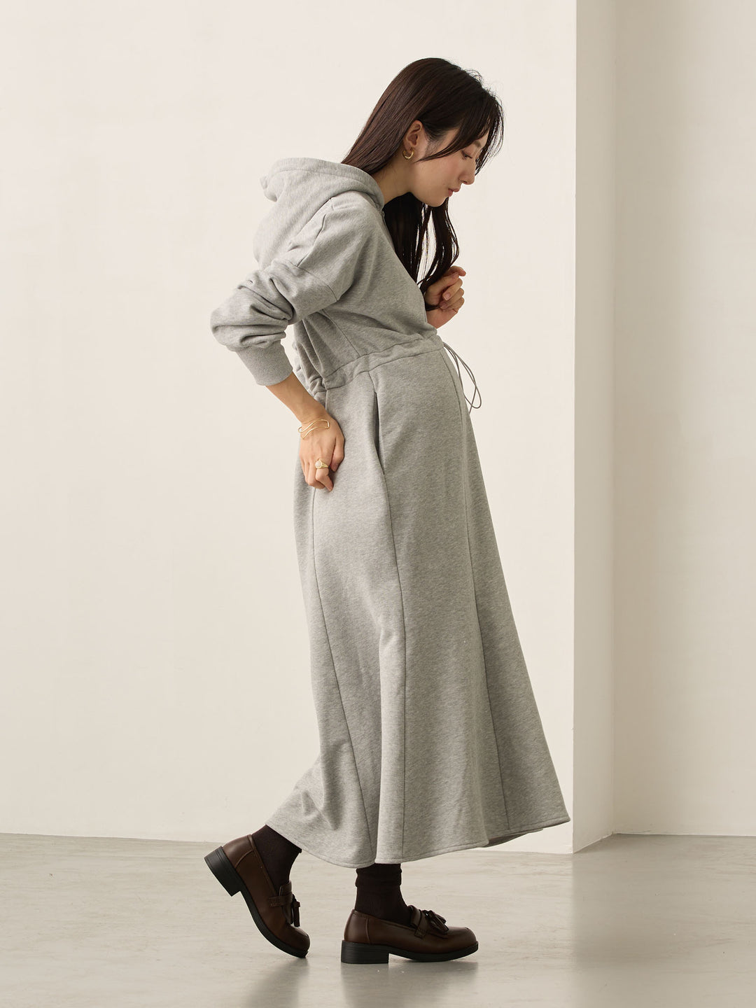 ほんのりマーメイドパーカーワンピース Gray