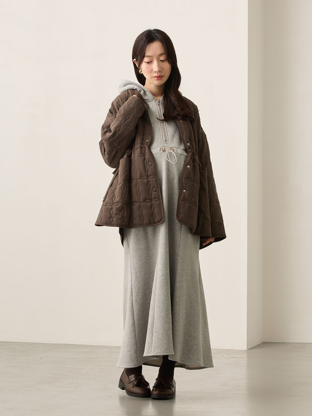 ほんのりマーメイドパーカーワンピース Gray