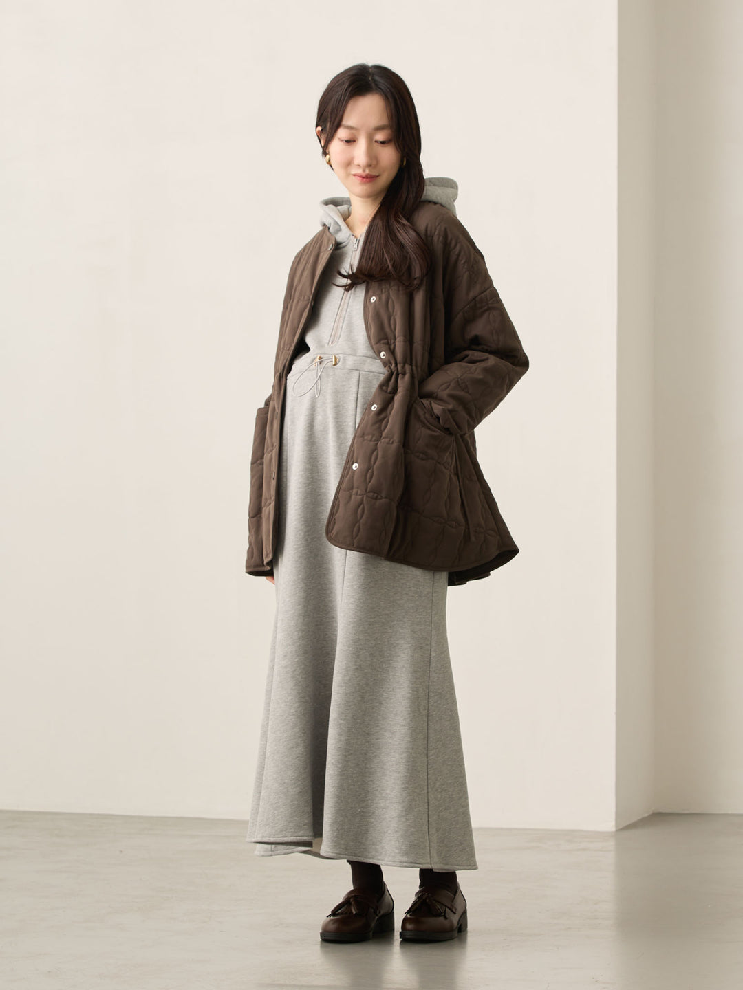 ほんのりマーメイドパーカーワンピース Gray