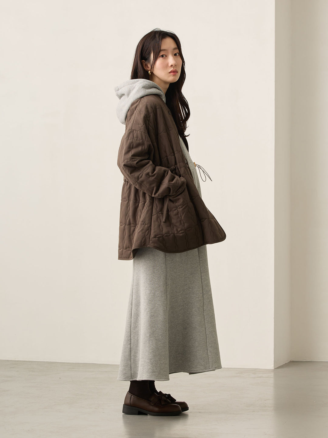 ほんのりマーメイドパーカーワンピース Gray