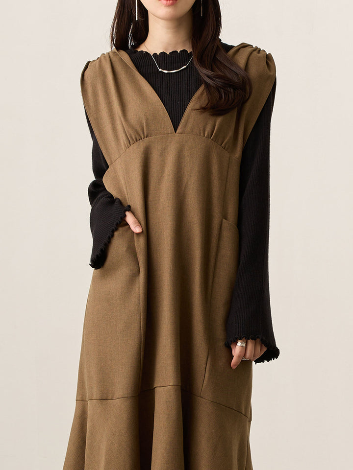 ツイードジャンパースカート Brown