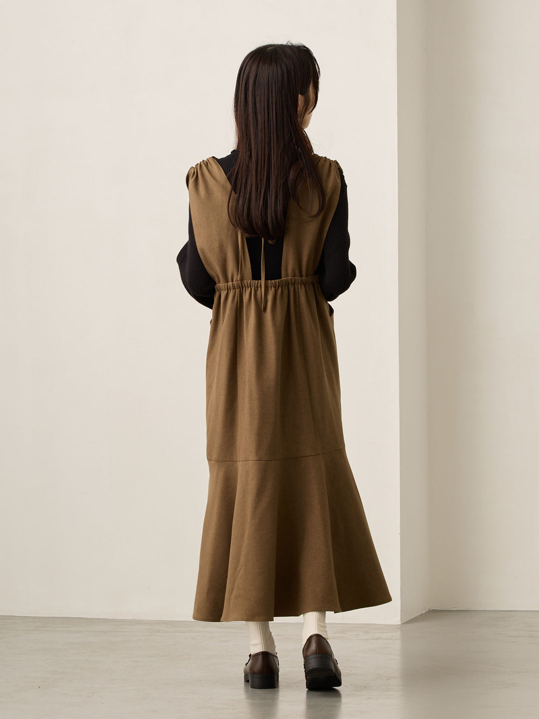 ツイードジャンパースカート Brown