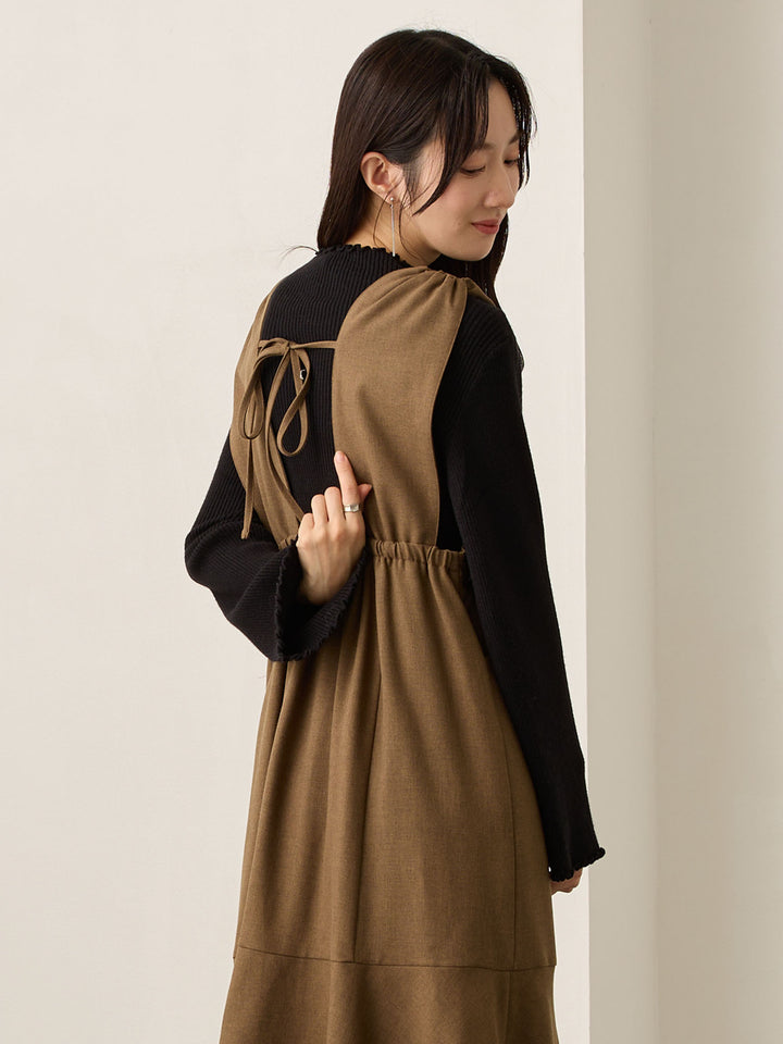 ツイードジャンパースカート Brown