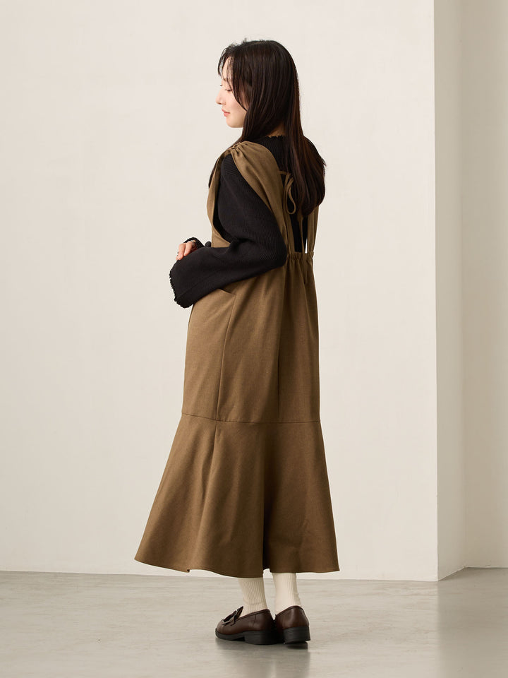 ツイードジャンパースカート Brown