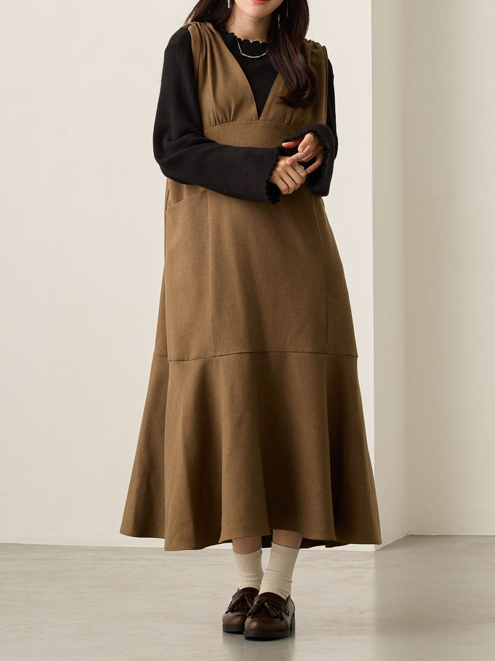 ツイードジャンパースカート Brown