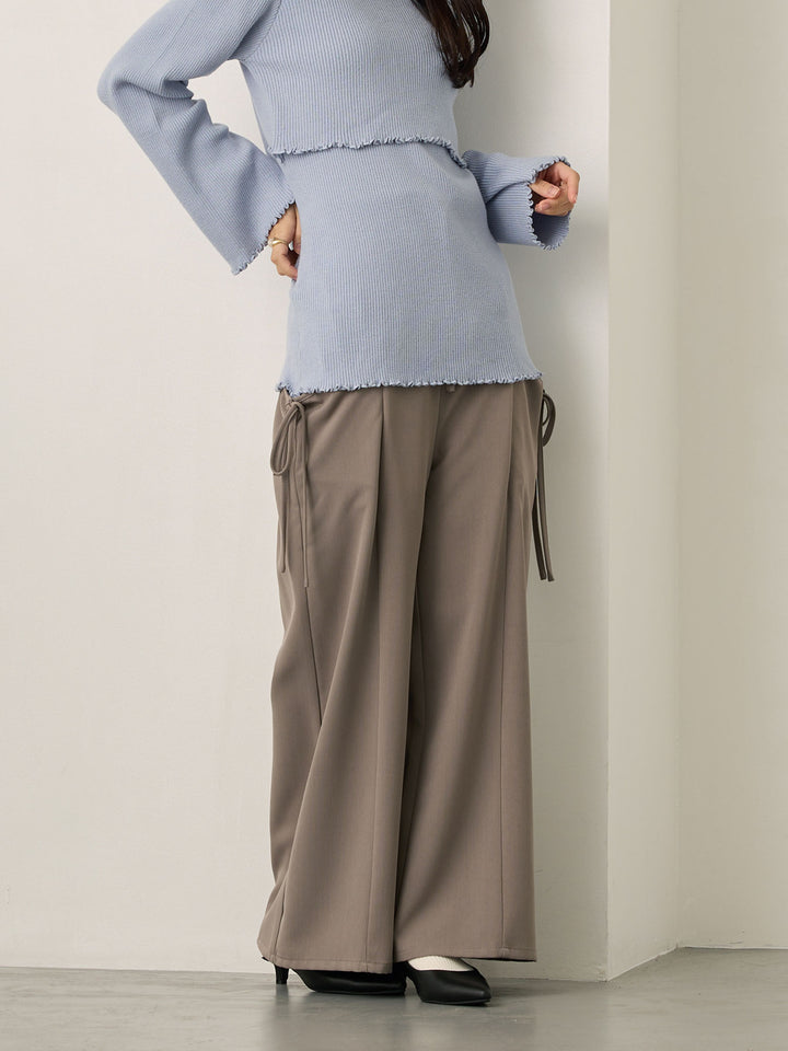 侧边蝴蝶结裤 灰色