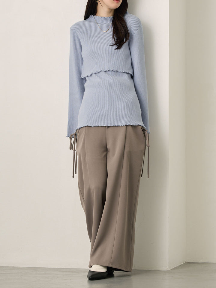 侧边蝴蝶结裤 灰色