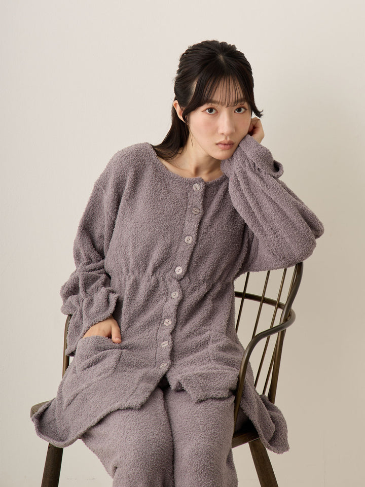 蓬松睡衣套装 炭灰色