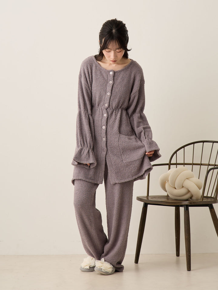 蓬松睡衣套装 炭灰色