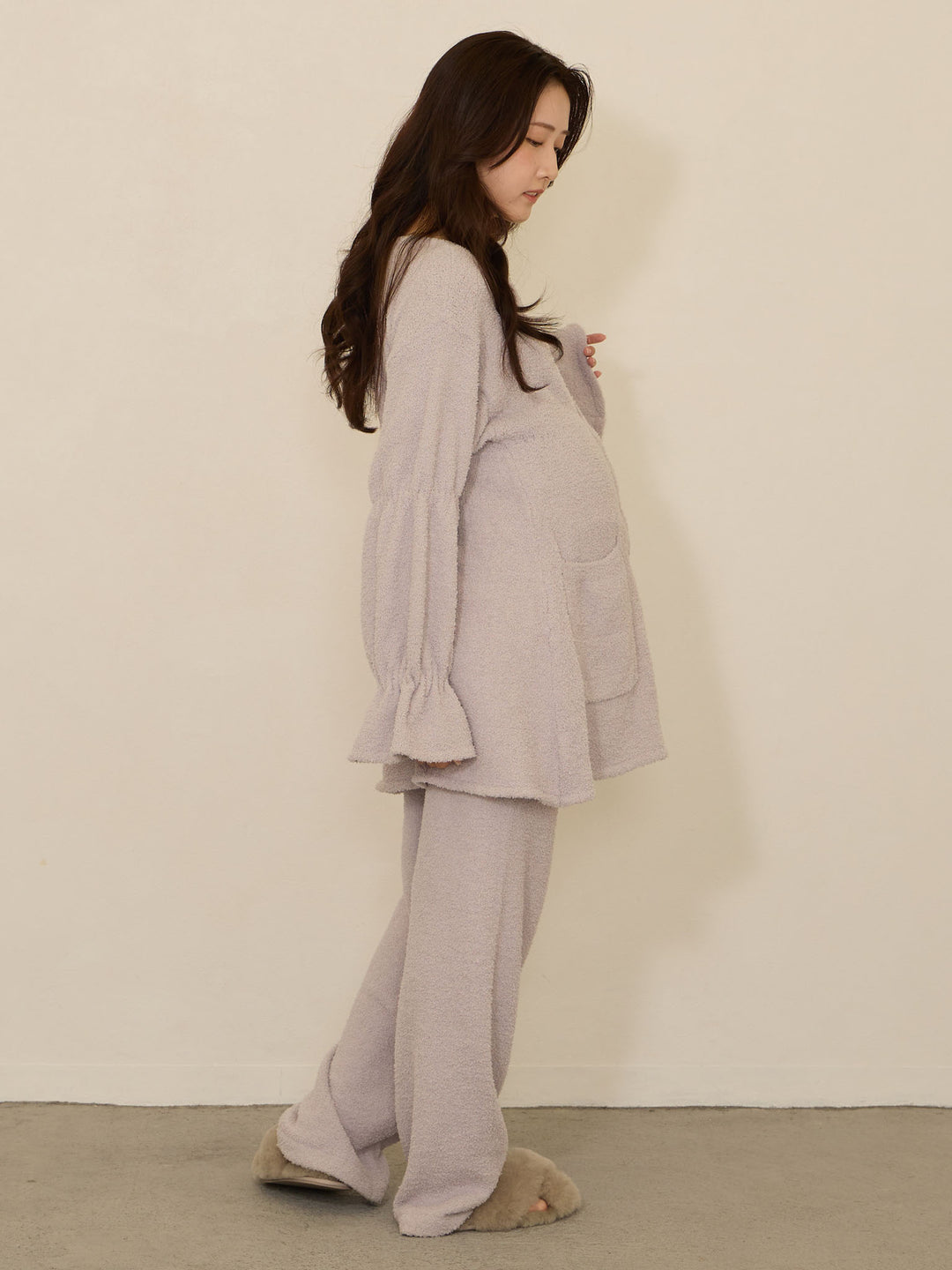 [孕妇/产后] 蓬松睡衣套装 灰色